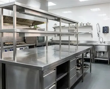 Illustration: Stainless steel commercial kitchen